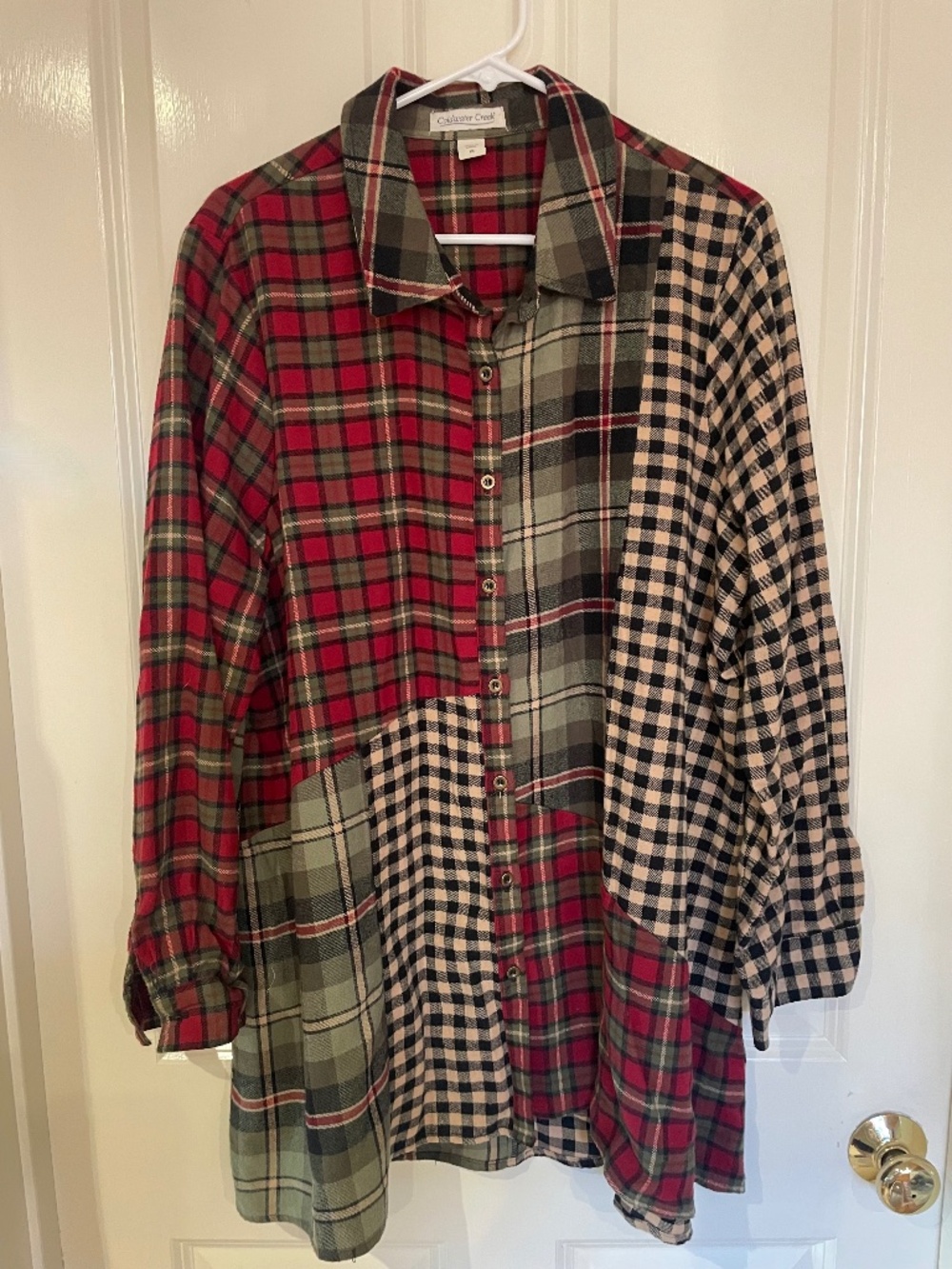 Coldwater Creek Mixed Plaids Blouse